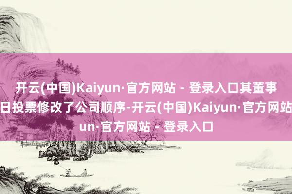 开云(中国)Kaiyun·官方网站 - 登录入口其董事会于9月30日投票修改了公司顺序-开云(中国)Kaiyun·官方网站 - 登录入口