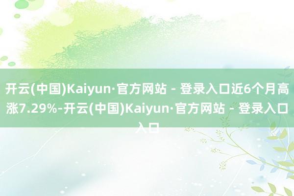 开云(中国)Kaiyun·官方网站 - 登录入口近6个月高涨7.29%-开云(中国)Kaiyun·官方网站 - 登录入口